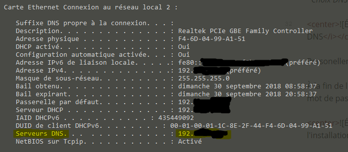 Vérification DNS