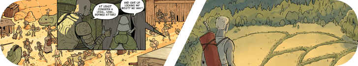 Deux images tirées de Ten Earth Shattering Blows et Fairmeadow